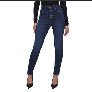 Women's GOOD AMERICAN Good Waist Button Front Slim Fit Skinny Jeans sz 6/28
